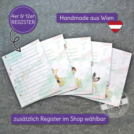 register tierfamilie 12er 4e registerblätter