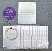 Registerblätter für Hochzeitsmappen, Ordnerregister A4 Kranz
