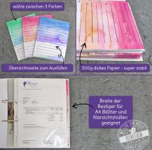 registerblätter aktenordner a4, bunte trennblätter grün rosa blau