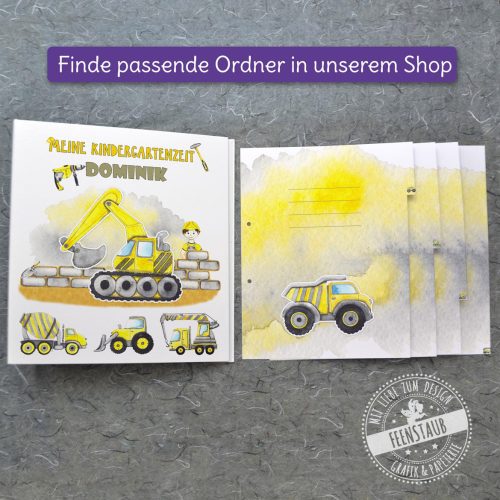 Kindergartenportfolio Trennblätter Baustelle