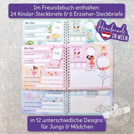 Kindergarten Freundebuch, personalisiertes Freundschaftsbuch; Ballerina
