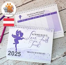 Feenstaub Tischkalender mit österreichischen Feiertagen, Tischquerkalender