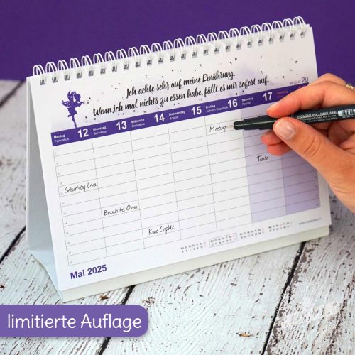 Limitierter Kalender, Feenstaub Tischkalender 2025, Mit Wochenübersicht