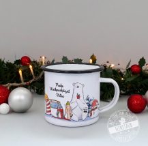 Personalisierte Tasse aus Emaille, Emailletasse mit Namen, Namensbecher, Weihnachten