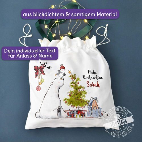Personalisiertes Weihnachtssäckchen, Nikolosack mit Namen, Geschenkverpackung