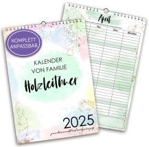 Personalisierter Wandkalender für Familien, Paare, WG's