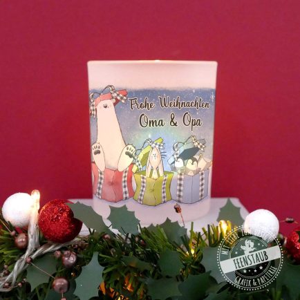 Windlichtglas Weihnachtsdeko, personalisiert Weihnachtsgeschenke