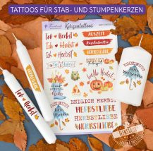 Kerzen Tattoos, kerzensticker, Kerzenaufkleber Herbst