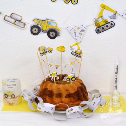 Bagger Torte, Geburtstagsparty, Deko Set