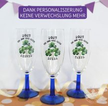 Glassticker Kerzenaufkleber Silvester Glücksklee