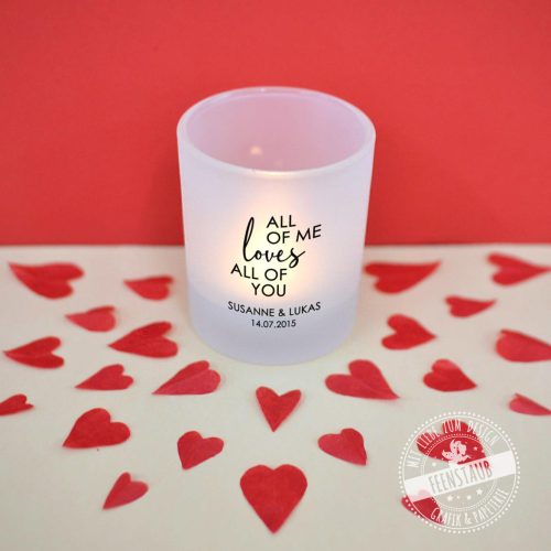 Personalisiertes Windlichtglas, Geschenk Valentinstag, Jahrestag