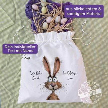 Beutel aus Stoff, Geschenkverpackung für Ostern, personalisiert