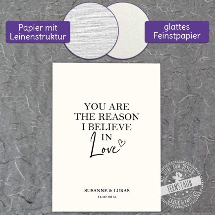 Print mit Spruch, Poster mit Spruch Liebe, mit Namen und Datum