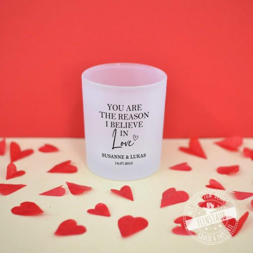 Valentinstag Geschenk, personalisiertes Teelichtglas, Windlicht