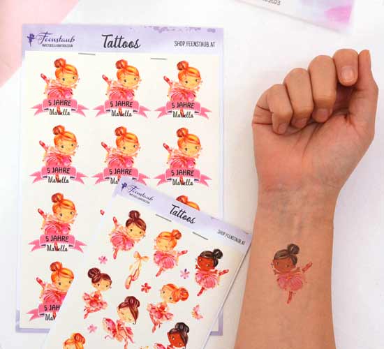 Kindergeburtstag Tattoos für Kinder, Ballerina