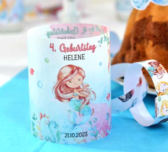 Kindergeburtstag Deko, Tischdeko Geburtstagfeier Meerjungfrau
