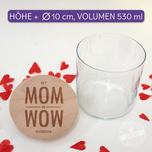 Für die Beste Mama Geschenk, Glas mit personalisierten Deckel
