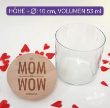 Persönliches Muttertagsgeschenk, Glas mit Deckel gravierter Spruch
