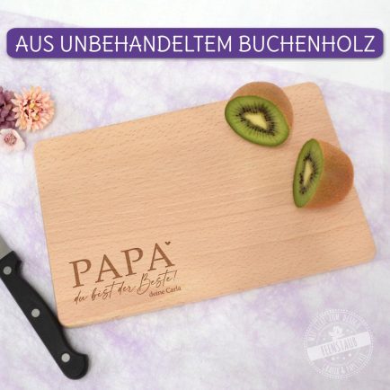 Scheidebrett aus Buchenholz, personalisierte Brettchen Vatertag