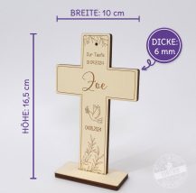 kreuz aus Holz, personalisiertes Taufkreuz