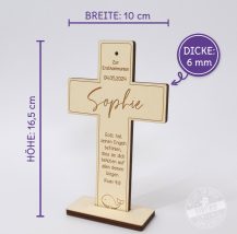 Kreuz mit persönlichem Spruch, Holzkreuz