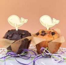 Deko Muffin, Cupcakes, 4 Topper aus Holz
