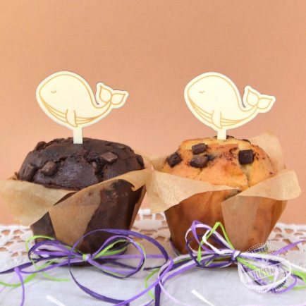 Deko Muffin, Cupcakes, 4 Topper aus Holz