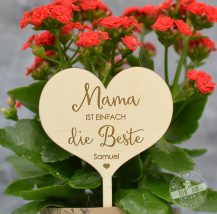 Geschenk Mama, Muttertag, Herzstecker für Blumen