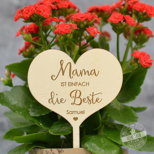 Geschenk Mama, Muttertag, Herzstecker für Blumen