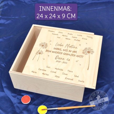 Gravierte Kiste aus Holz, Geschenkverpackung Lehrer
