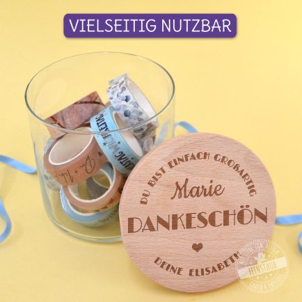 Geschenk um Danke zu sagen, Vorratsglas mit Deckel