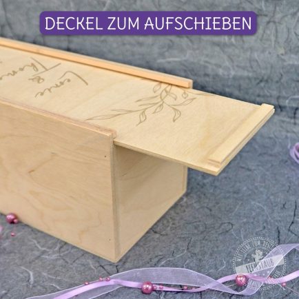 Gravierte Weinbox, personalisiertes Hochzeitsgeschenk