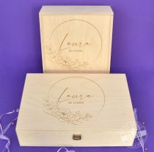 Personalisierte Geschenkbox zur Geburt, Holzbox mit Gravur