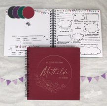 Personalisiertes Gästebuch mit Fragen für Gäste, Leinen gebunden, personalisierte Gravur