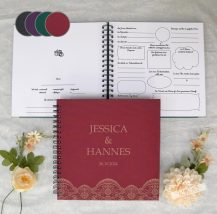 Gästebuch Geschenk Hochzeit, personalisiertes Hochzeitbuch mit Fragen