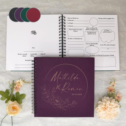 Gästebuch personalisiert mit Gravur, Hochzeitsgästebuch