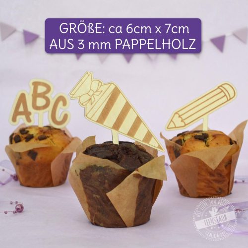 ABC Muffinstecker, Kuchenstecker Einschulung