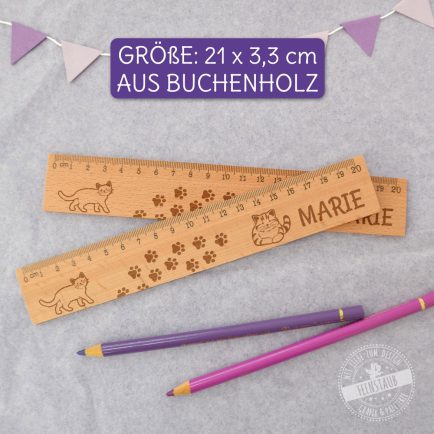 20cm Lineal mit Namen personalisiert