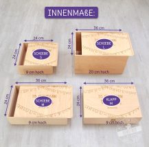 Gravierte Box mit Namen personalisiert, Geburtstagsgeschenk Wimpel