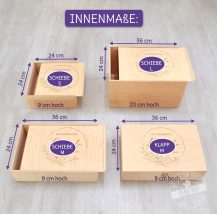 Geschenk Box mit Gravur, personalisiert mit Namen in verschiedenen Größen