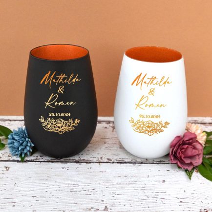 Personalisiertes Windlicht Glas Hochzeit, Kerzenglas mit Namen graviert, Hochzeitgeschenk