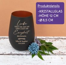 Kerzenglas graviert, personalisiertes Windlicht Hochzeit, Ewigkeit