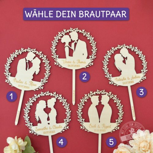 Personalisierte Cake Topper diverse Hochzeitspaare