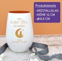 Windlichtglas mit Personalisierung, Trostlicht Katze