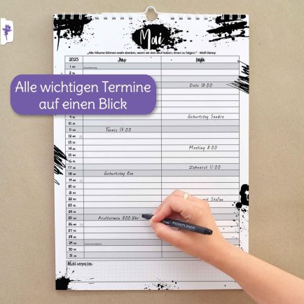 Kalender mit Stickern, personalisierter Kalender mit Namen