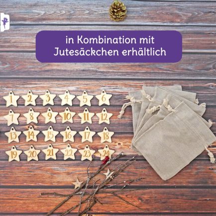 Holzanhänger, Zahlenanhänger für Adventskalender