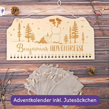 Adventskalender Holz, Holzbrett zum Aufhängen