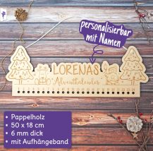 Personalisierbarer Adventskalender zum Aufhängen, Weihnachtsbäume