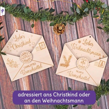 Personalisierter Wunschzettel ans Christkind oder an den Weihnachtsmann